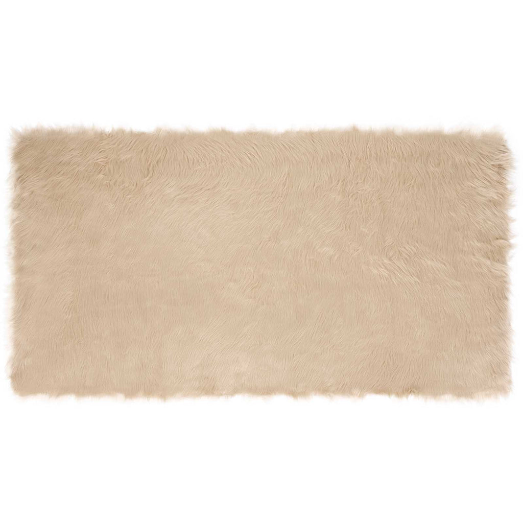 Vidaxl nep schapenvacht tapijt tafalla beige 60 x 110 cm polyester