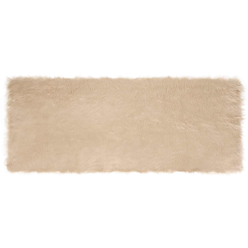 Vidaxl nep schapenvacht tapijt tafalla beige 80 x 200 cm polyester