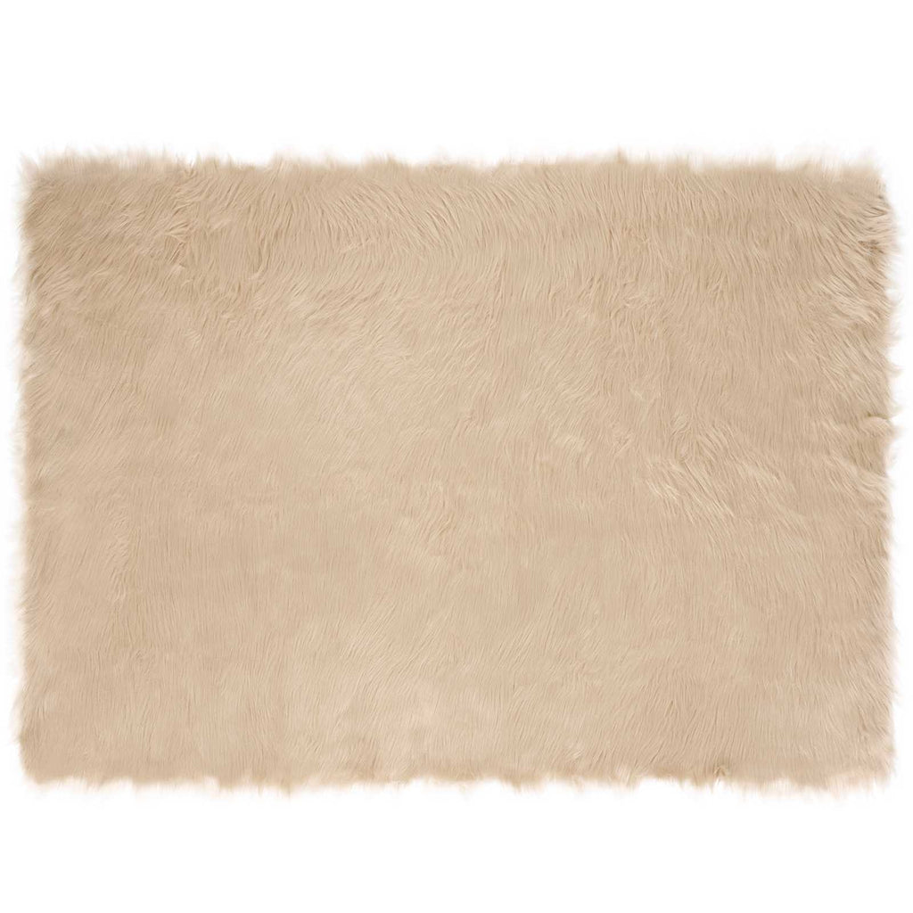 Vidaxl nep schapenvacht tapijt tafalla beige 120 x 170 cm polyester