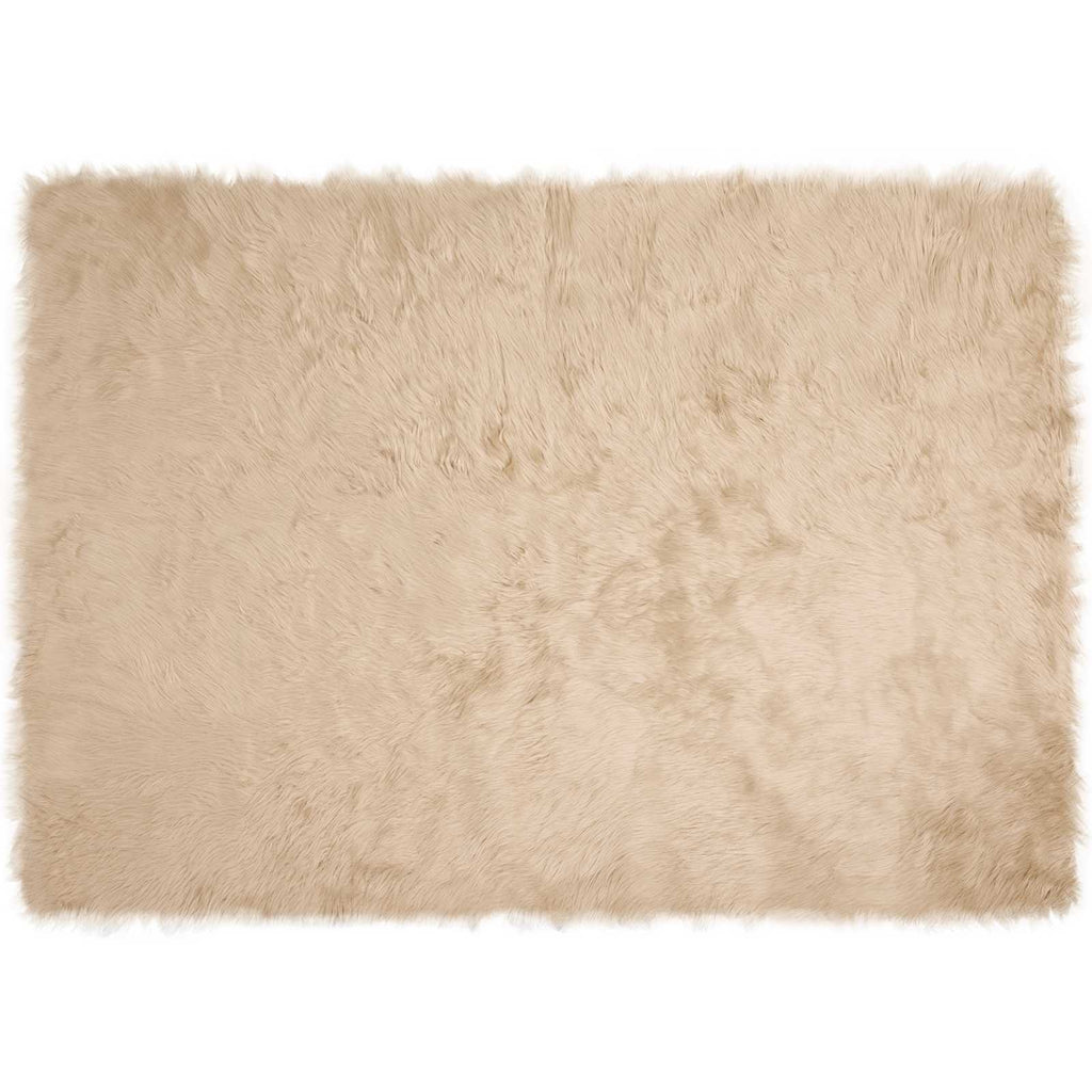 Vidaxl nep schapenvacht tapijt tafalla beige 140 x 200 cm polyester