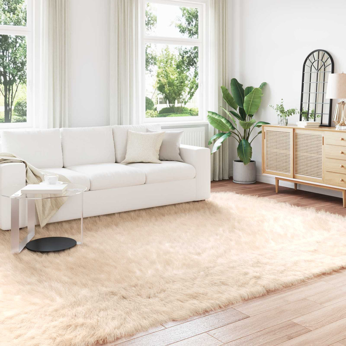 Vidaxl tapijt van imitatie tafalla beige 240 x 340 cm polyester
