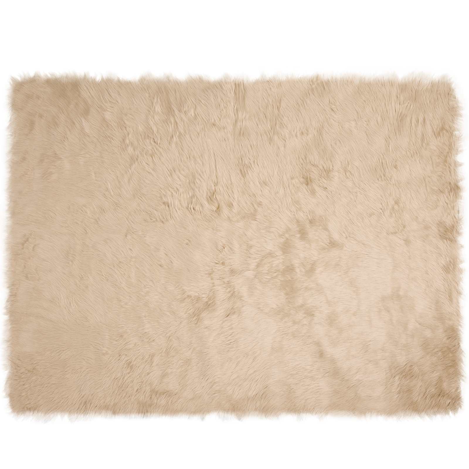 Vidaxl nep schapenvacht tapijt tafalla beige 240 x 340 cm polyester