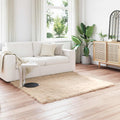 Vidaxl nep schapenvacht tapijt tafalla beige 160 x 160 cm polyester