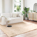 Vidaxl nep schapenvacht tapijt tafalla beige 200 x 200 cm polyester