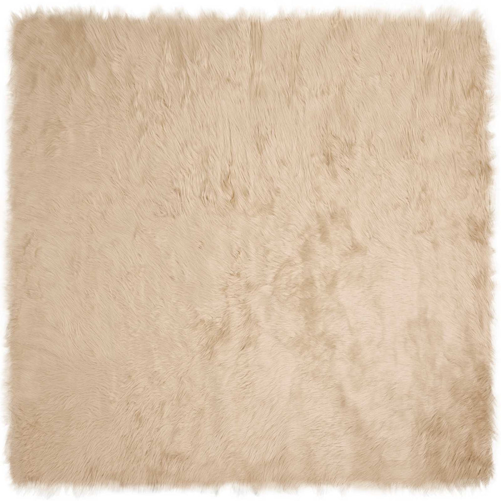Vidaxl nep schapenvacht tapijt tafalla beige 200 x 200 cm polyester
