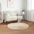 Vidaxl nep schapenvacht tapijt tafalla beige ø 100 cm polyester