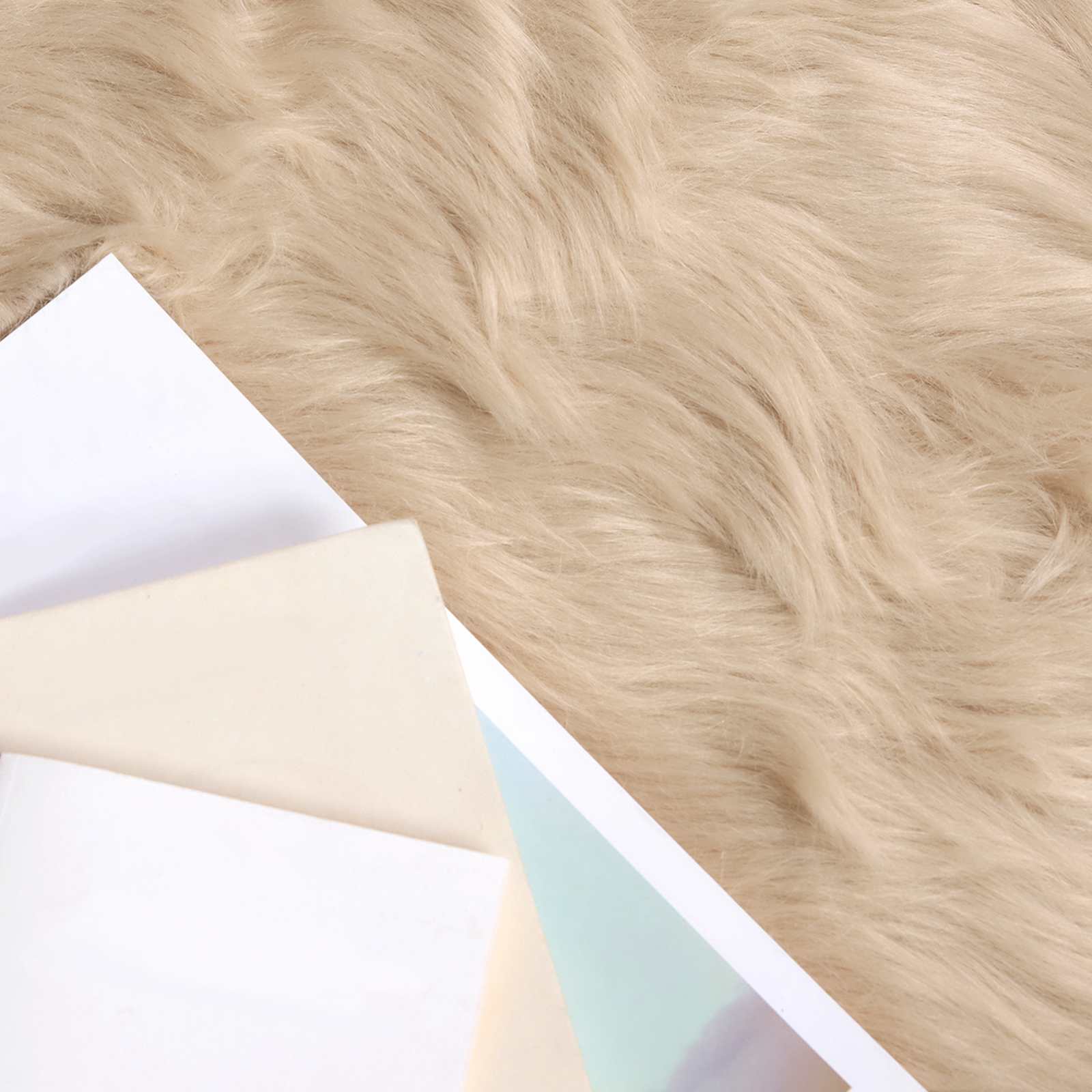 Vidaxl nep schapenvacht tapijt tafalla beige 80 x 120 cm polyester