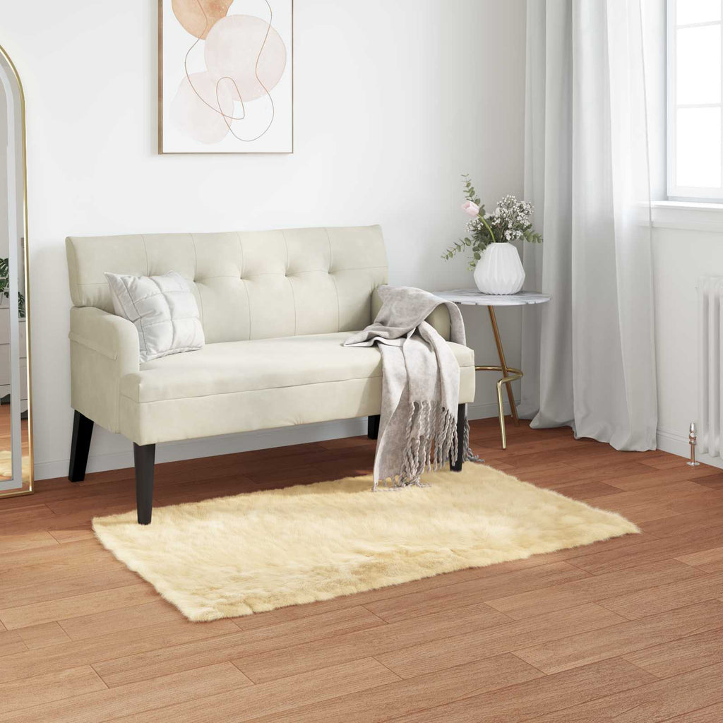 Vidaxl nep schapenvacht tapijt tafalla crème 60 x 110 cm polyester