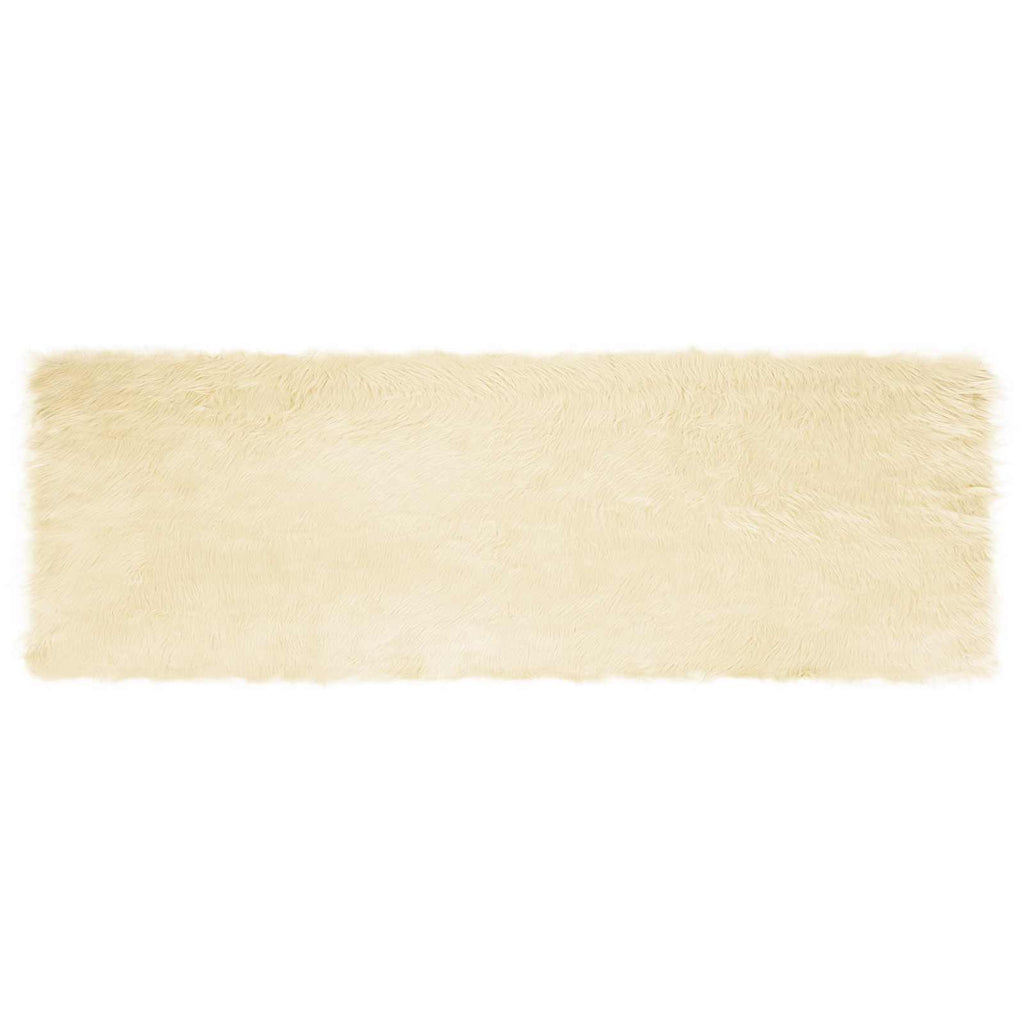 Vidaxl nep schapenvacht tapijt tafalla crème 80 x 250 cm polyester