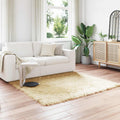 Vidaxl nep schapenvacht tapijt tafalla crème 120 x 120 cm polyester