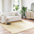 Vidaxl nep schapenvacht tapijt tafalla crème 240 x 240 cm polyester