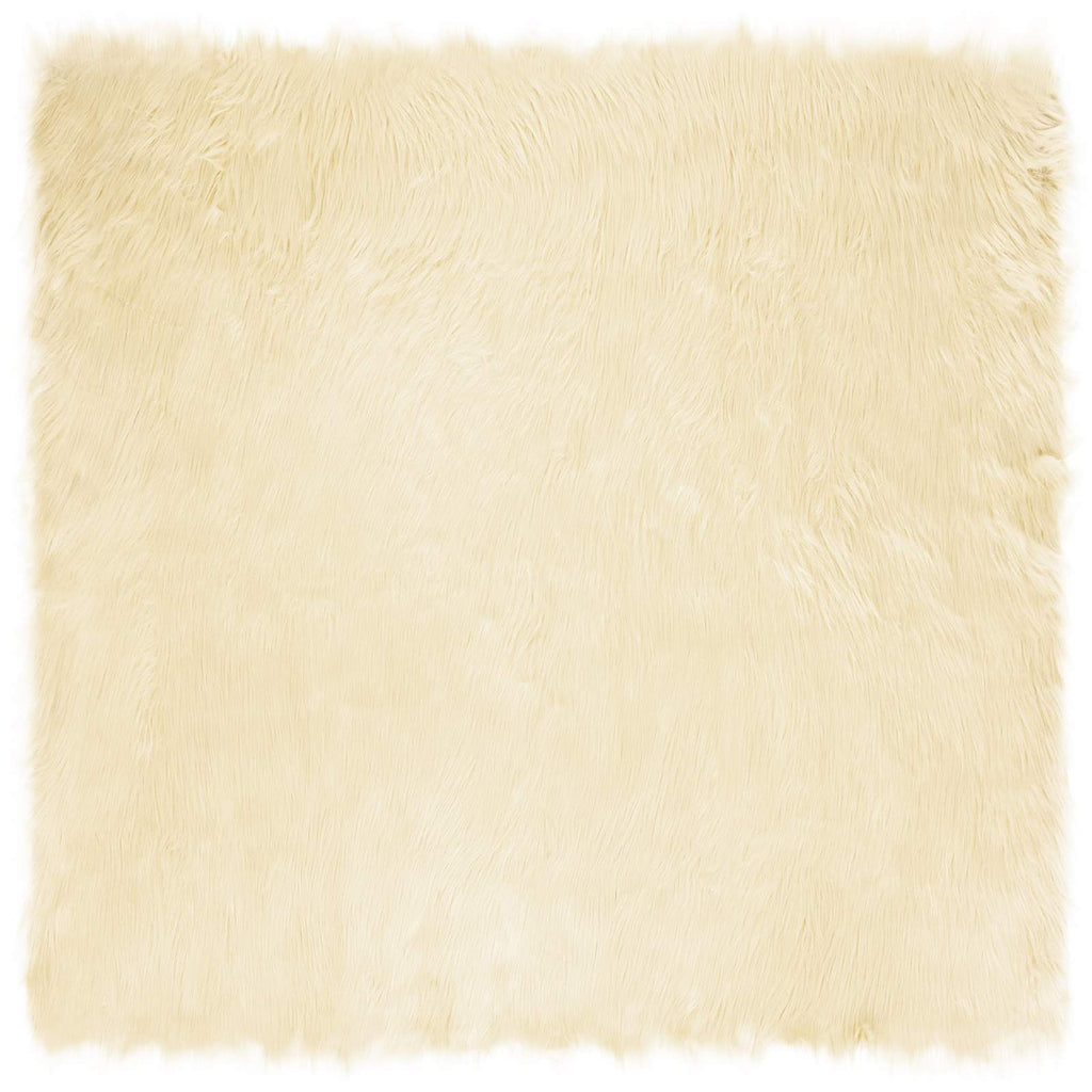 Vidaxl nep schapenvacht tapijt tafalla crème 240 x 240 cm polyester
