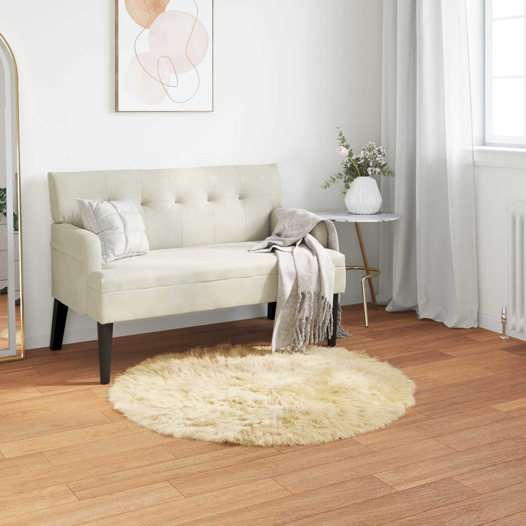 Vidaxl nep schapenvacht tapijt tafalla crème ø 100 cm polyester