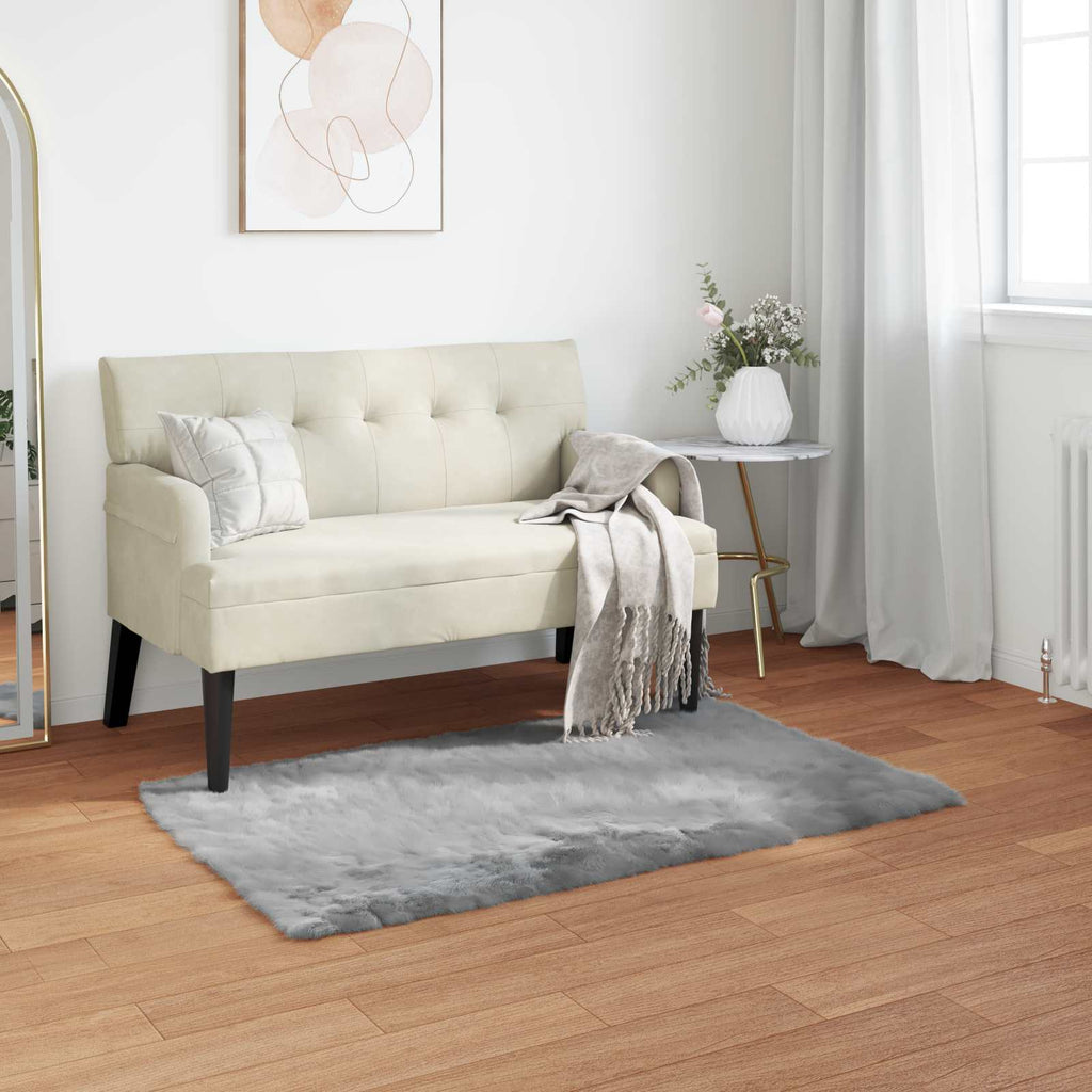 Vidaxl nep schapenvacht tapijt tafalla grijs 80 x 150 cm polyester