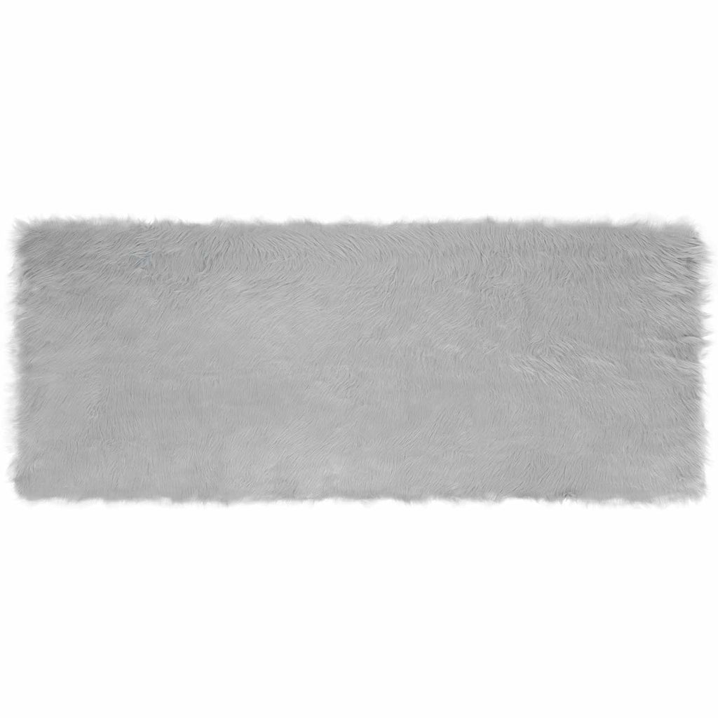 Vidaxl nep schapenvacht tapijt tafalla grijs 80 x 200 cm polyester