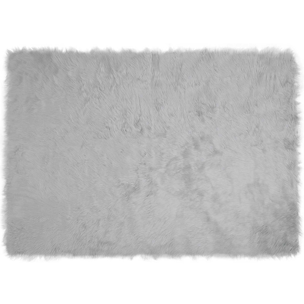 Vidaxl nep schapenvacht tapijt tafalla grijs 140 x 200 cm polyester