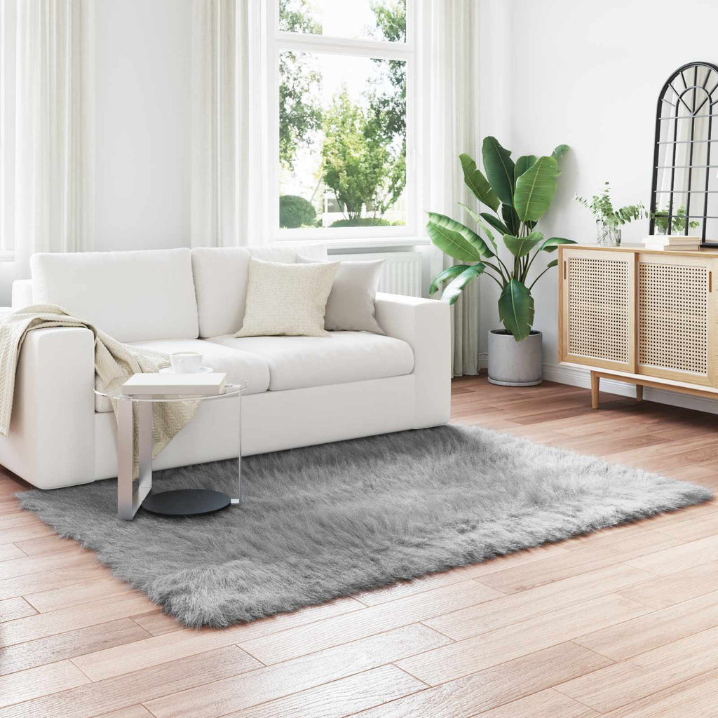 Vidaxl nep schapenvacht tapijt tafalla grijs 160 x 230 cm polyester