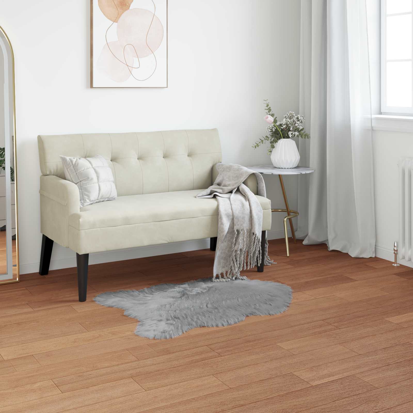 Vidaxl nep schapenvacht tapijt tafalla grijs 60 x 90 cm polyester
