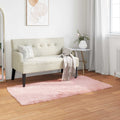 Vidaxl nep schapenvacht tapijt tafalla roze 60 x 110 cm polyester
