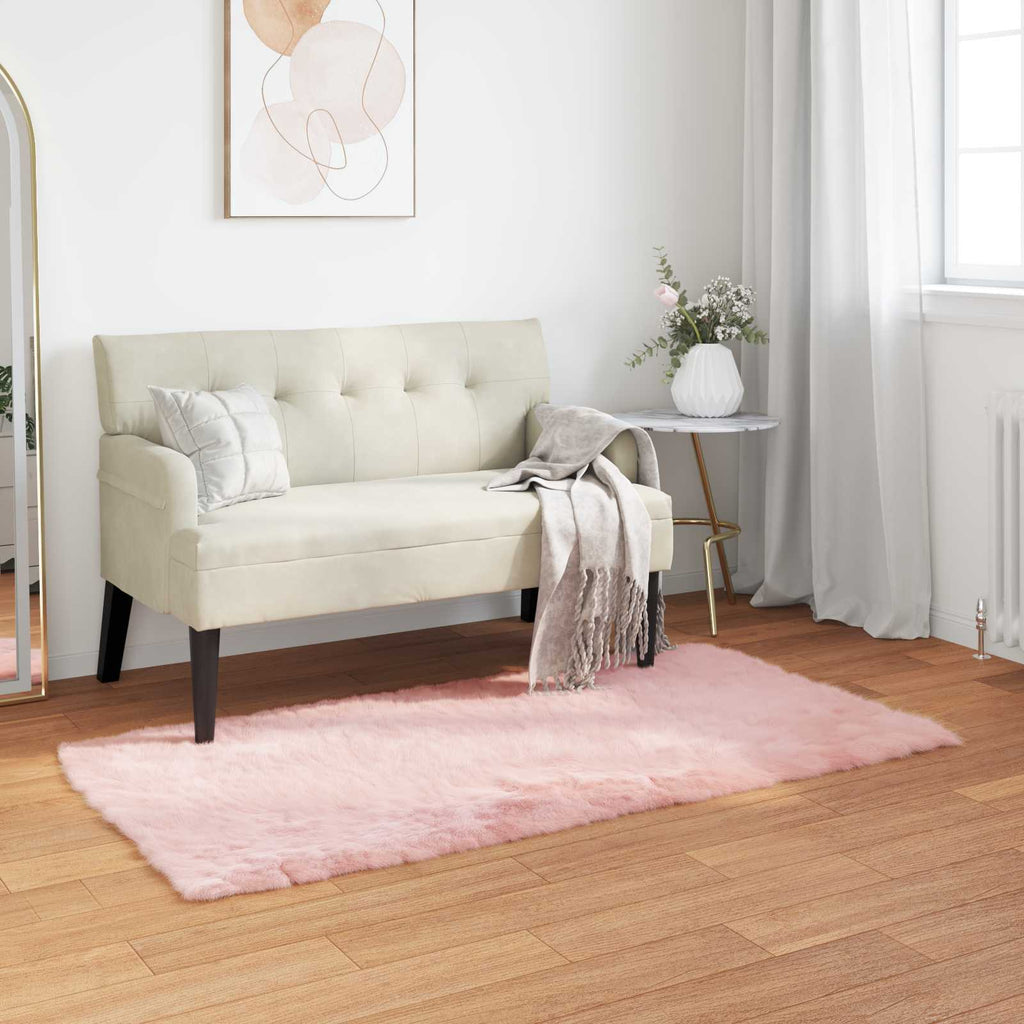 Vidaxl nep schapenvacht tapijt tafalla roze 80 x 150 cm polyester