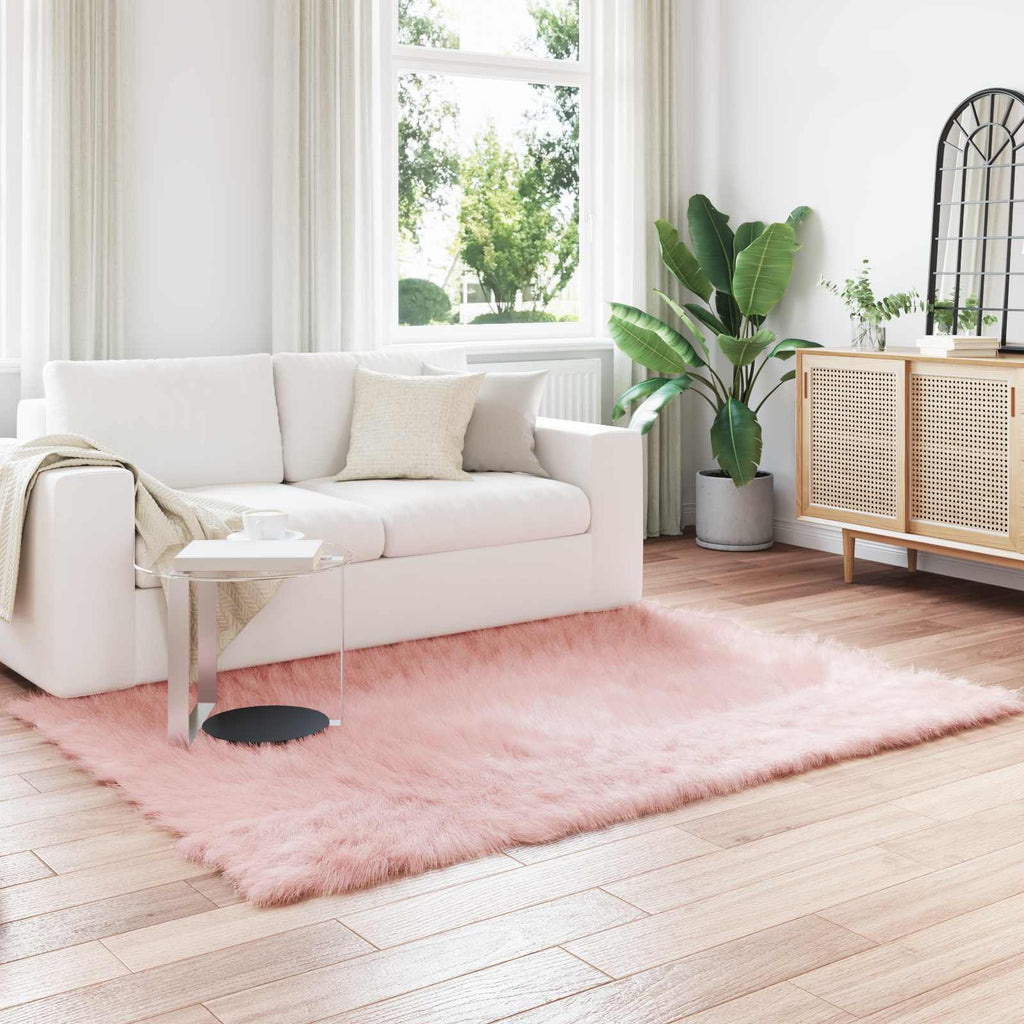 Vidaxl nep schapenvacht tapijt tafalla roze 160 x 230 cm polyester