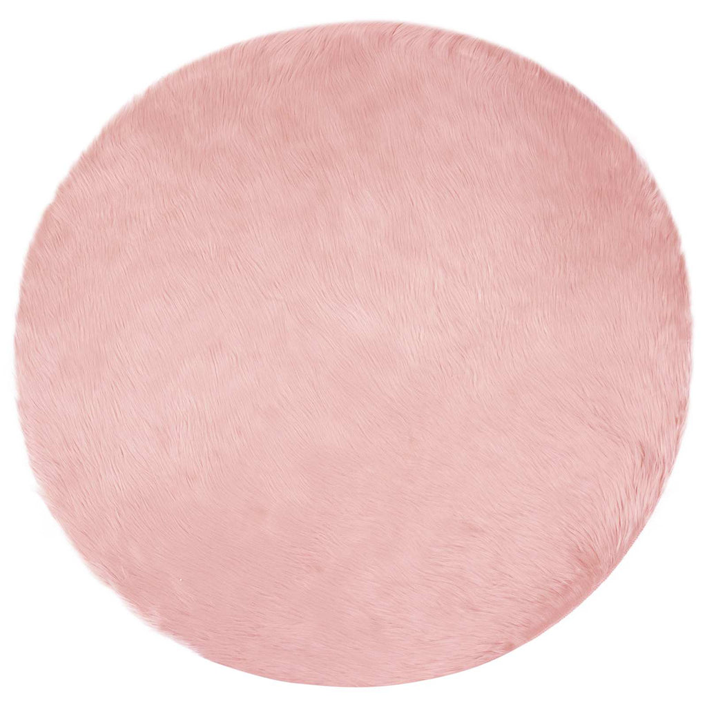 Vidaxl nep schapenvacht tapijt tafalla roze ø 160 cm polyester