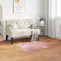 Vidaxl nep schapenvacht tapijt tafalla roze 60 x 90 cm polyester