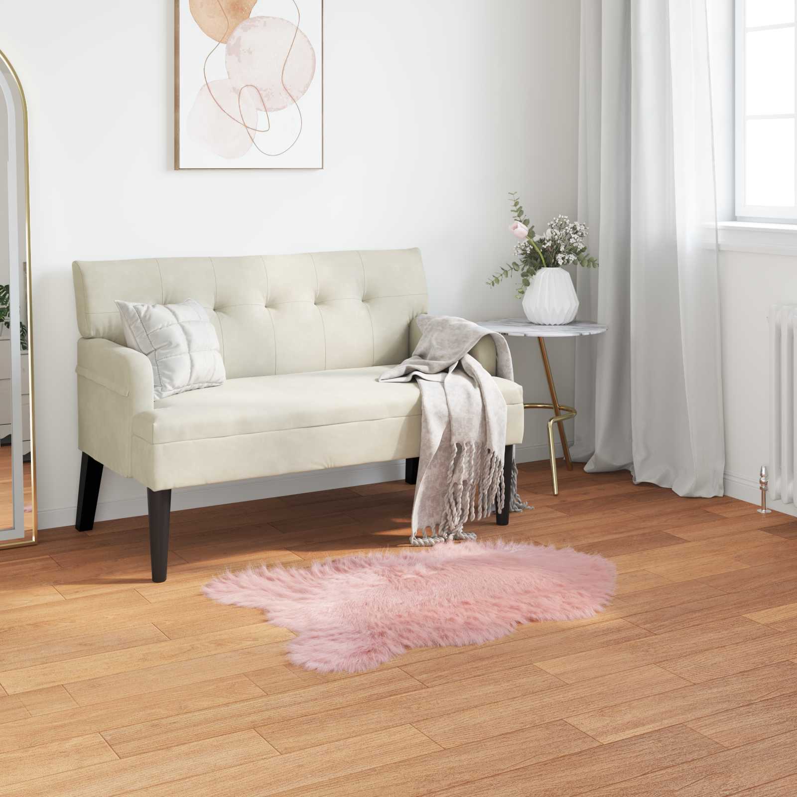 Vidaxl nep schapenvacht tapijt tafalla roze 60 x 90 cm polyester