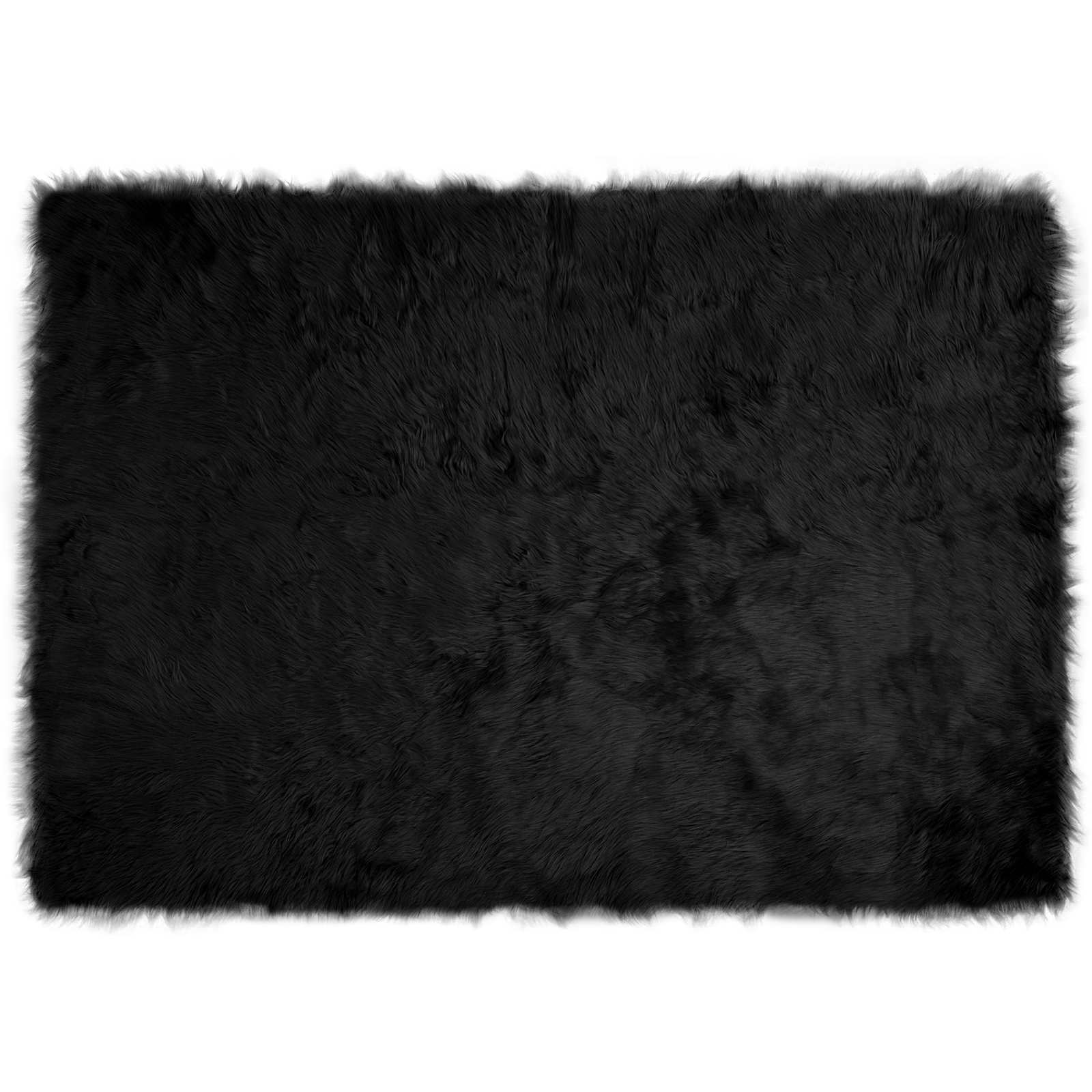 Vidaxl nep schapenvacht tapijt tafalla zwart 140 x 200 cm polyester