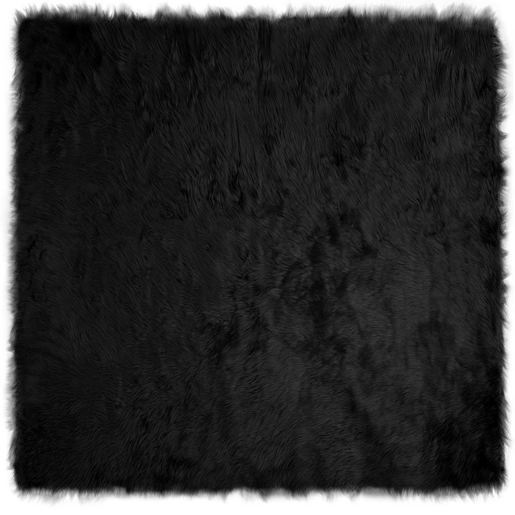 Vidaxl nep schapenvacht tapijt tafalla zwart 240 x 240 cm polyester