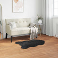 Vidaxl nep schapenvacht tapijt tafalla zwart 80 x 120 cm polyester