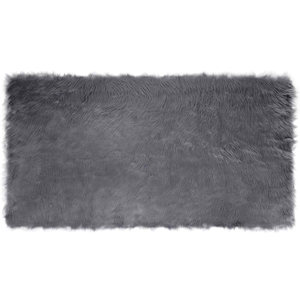 Vidaxl nep schapenvacht tapijt tafalla antraciet 60 x 110 cm polyester