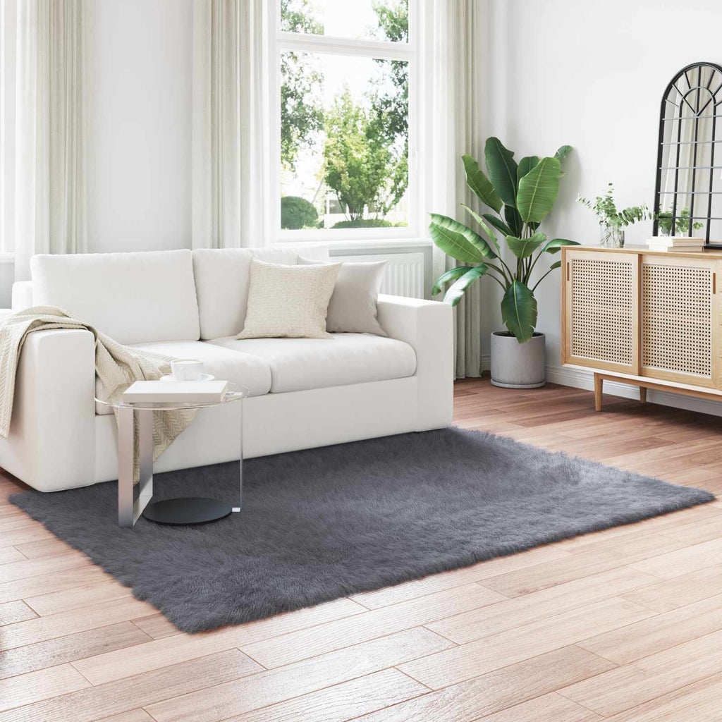 Vidaxl nep schapenvacht tapijt tafalla antraciet 120 x 170 cm