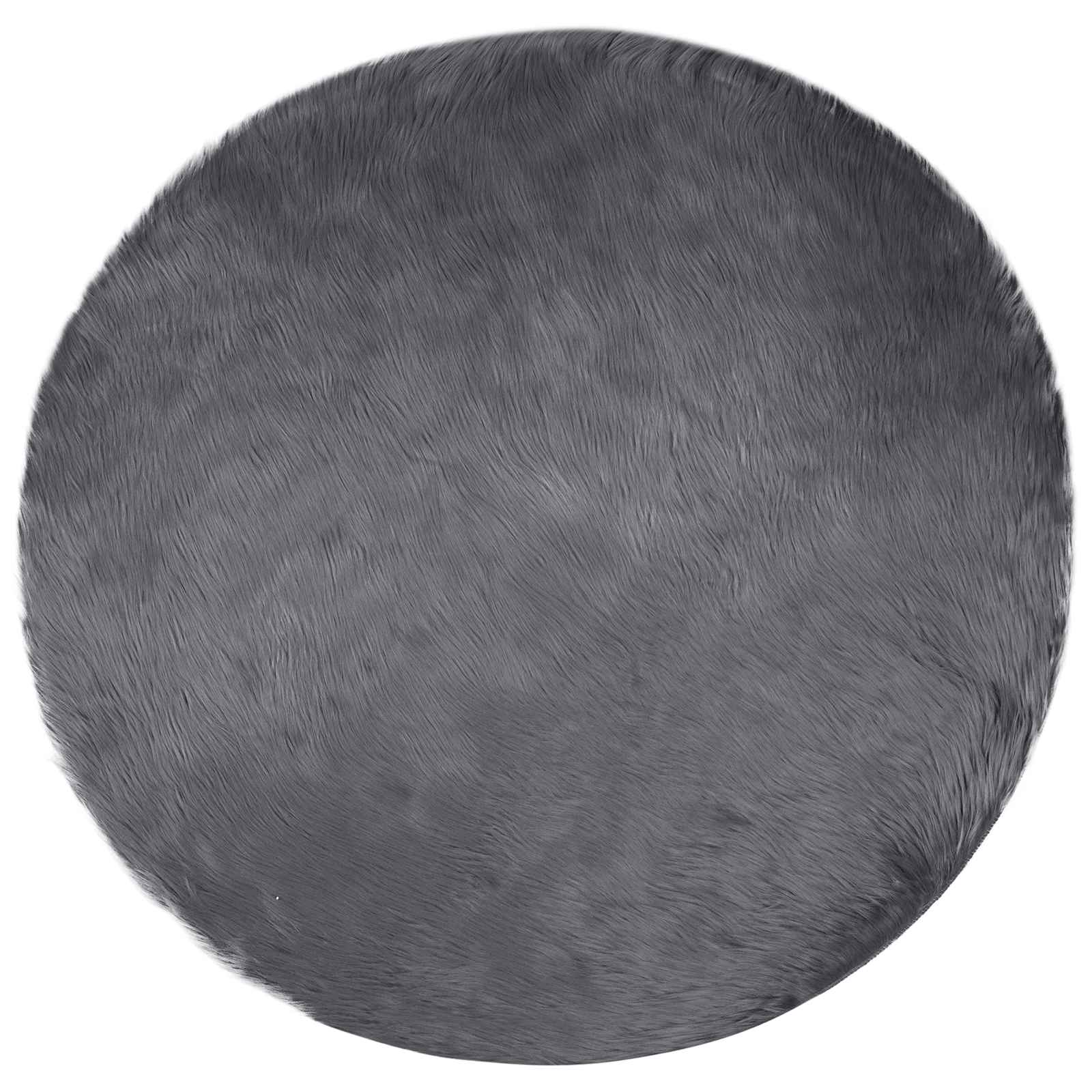 Vidaxl nep schapenvacht tapijt tafalla antraciet ø 120 cm polyester