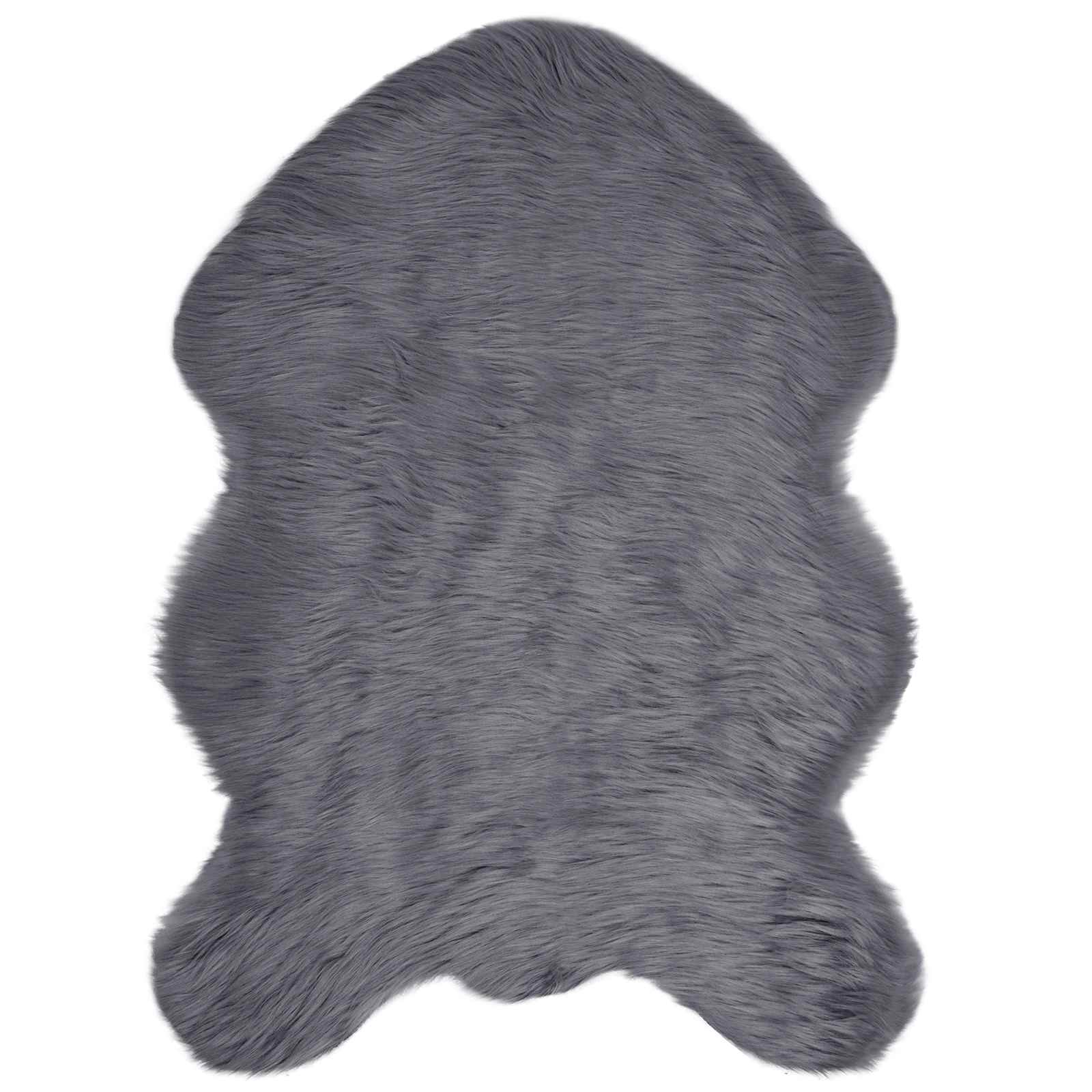 Vidaxl nep schapenvacht tapijt tafalla antraciet 50 x 80 cm polyester