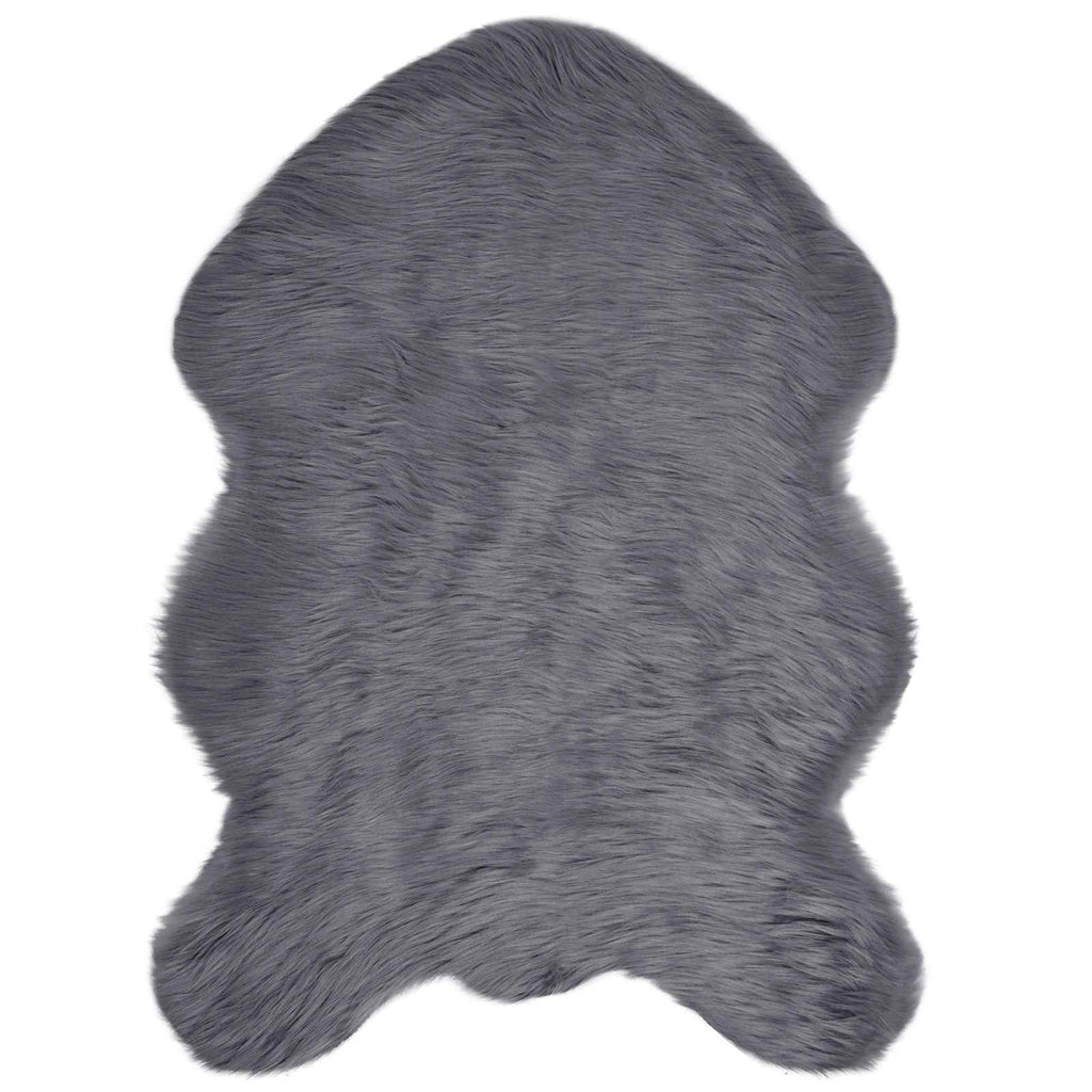 Vidaxl nep schapenvacht tapijt tafalla antraciet 60 x 90 cm polyester