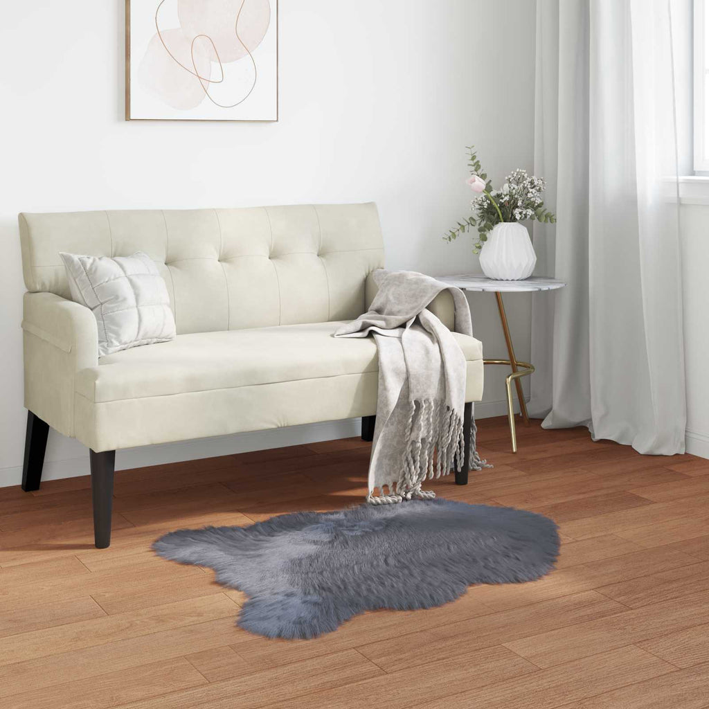 Vidaxl nep schapenvacht tapijt tafalla antraciet 80 x 120 cm polyester