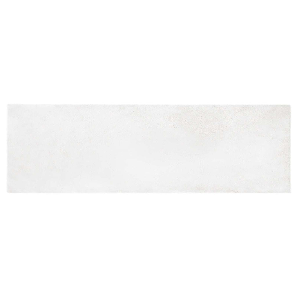 Vidaxl nep konijnenbont tapijt olite wit 80 x 250 cm polyester