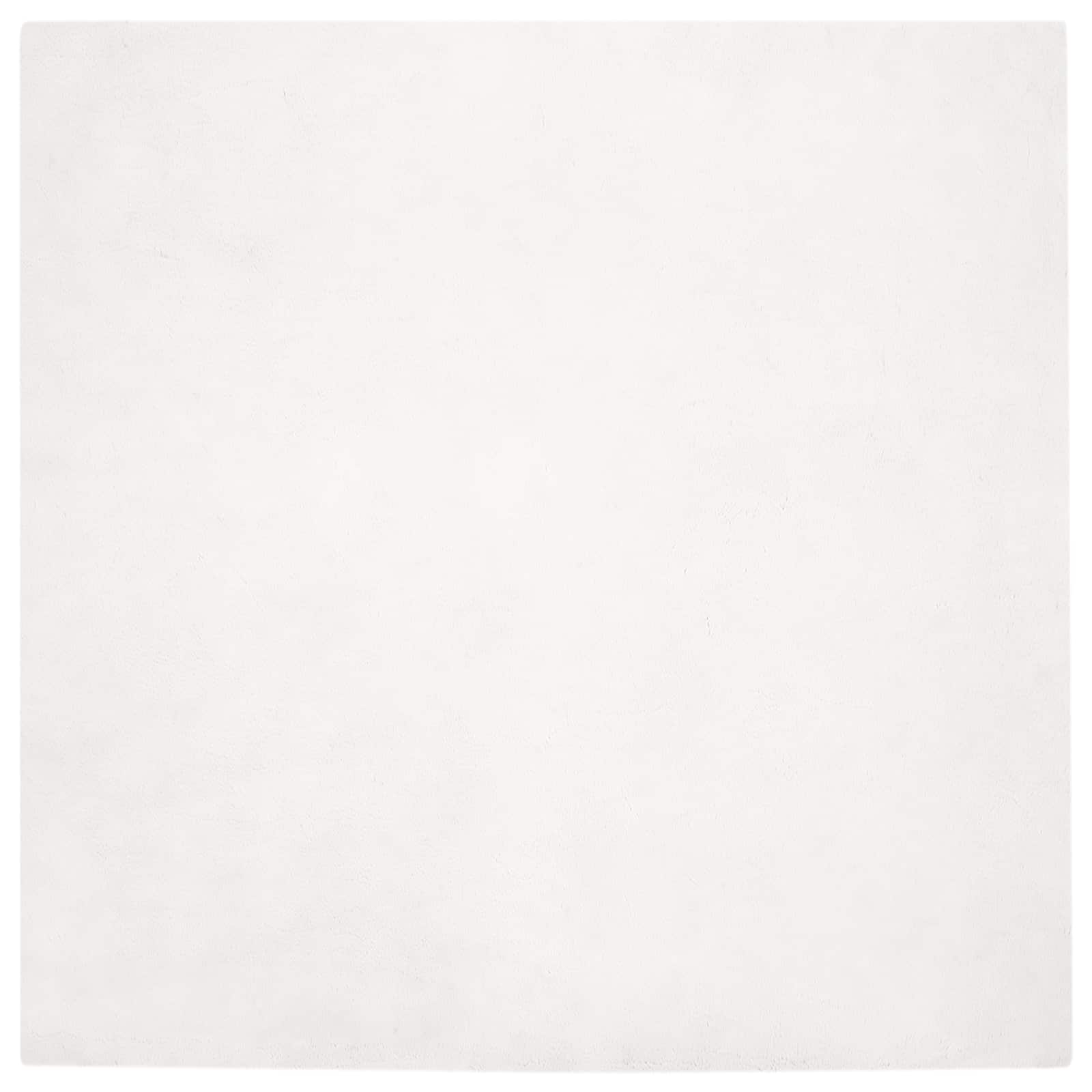 Vidaxl nep konijnenbont tapijt olite wit 240 x 240 cm polyester