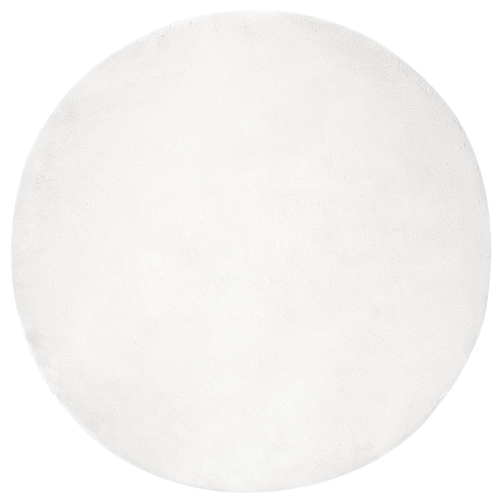 Vidaxl nep konijnenbont tapijt olite wit ø 120 cm polyester