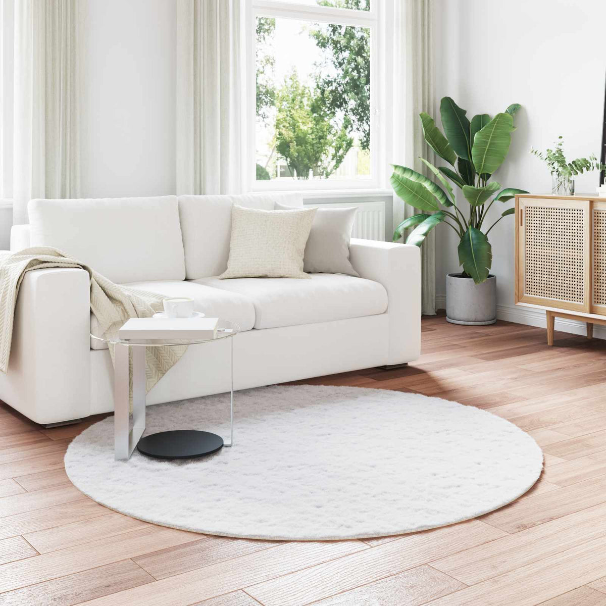 Vidaxl antislip vloerkleed van imitatie konijnenbont olite wit