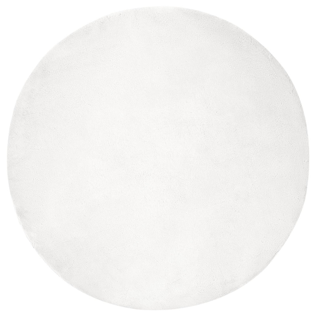 Vidaxl nep konijnenbont tapijt olite wit ø 200 cm polyester