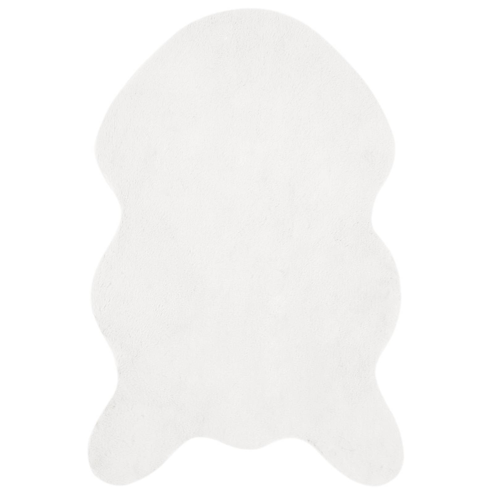 Vidaxl nep konijnenbont tapijt olite wit 60 x 90 cm polyester
