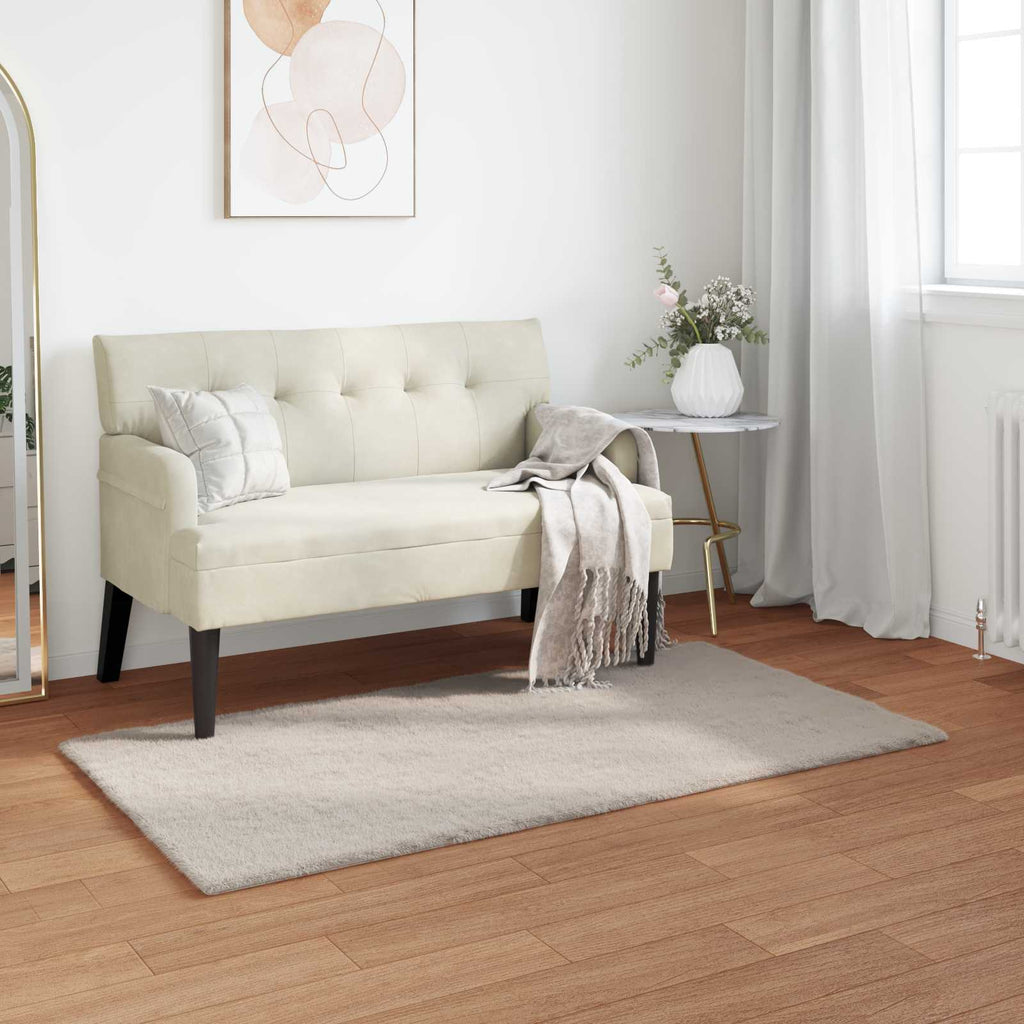 Vidaxl nep konijnenbont tapijt olite beige 60 x 110 cm polyester