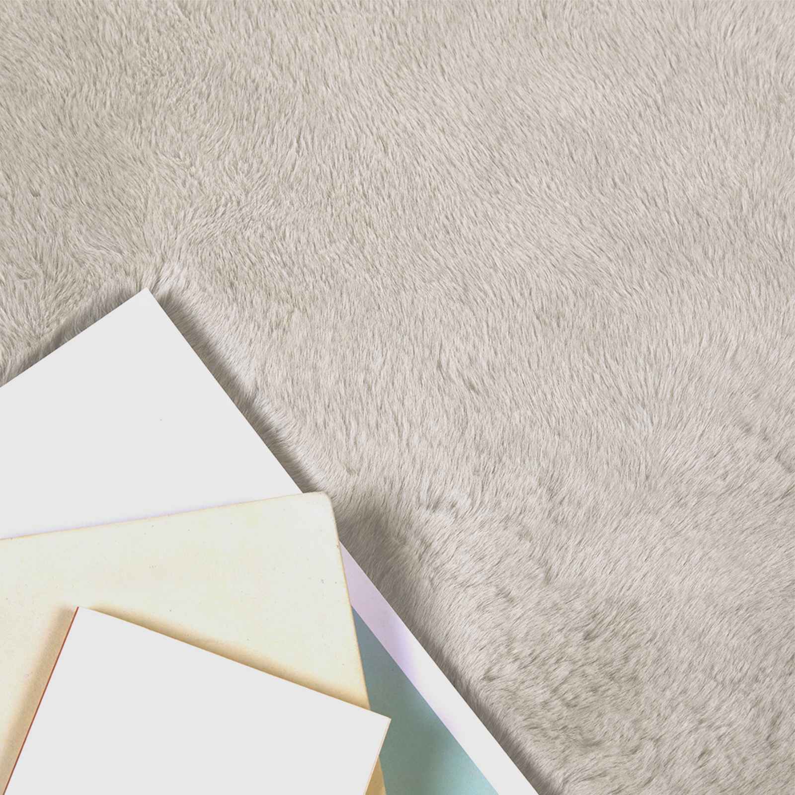 Vidaxl nep konijnenbont tapijt olite beige 80 x 150 cm polyester
