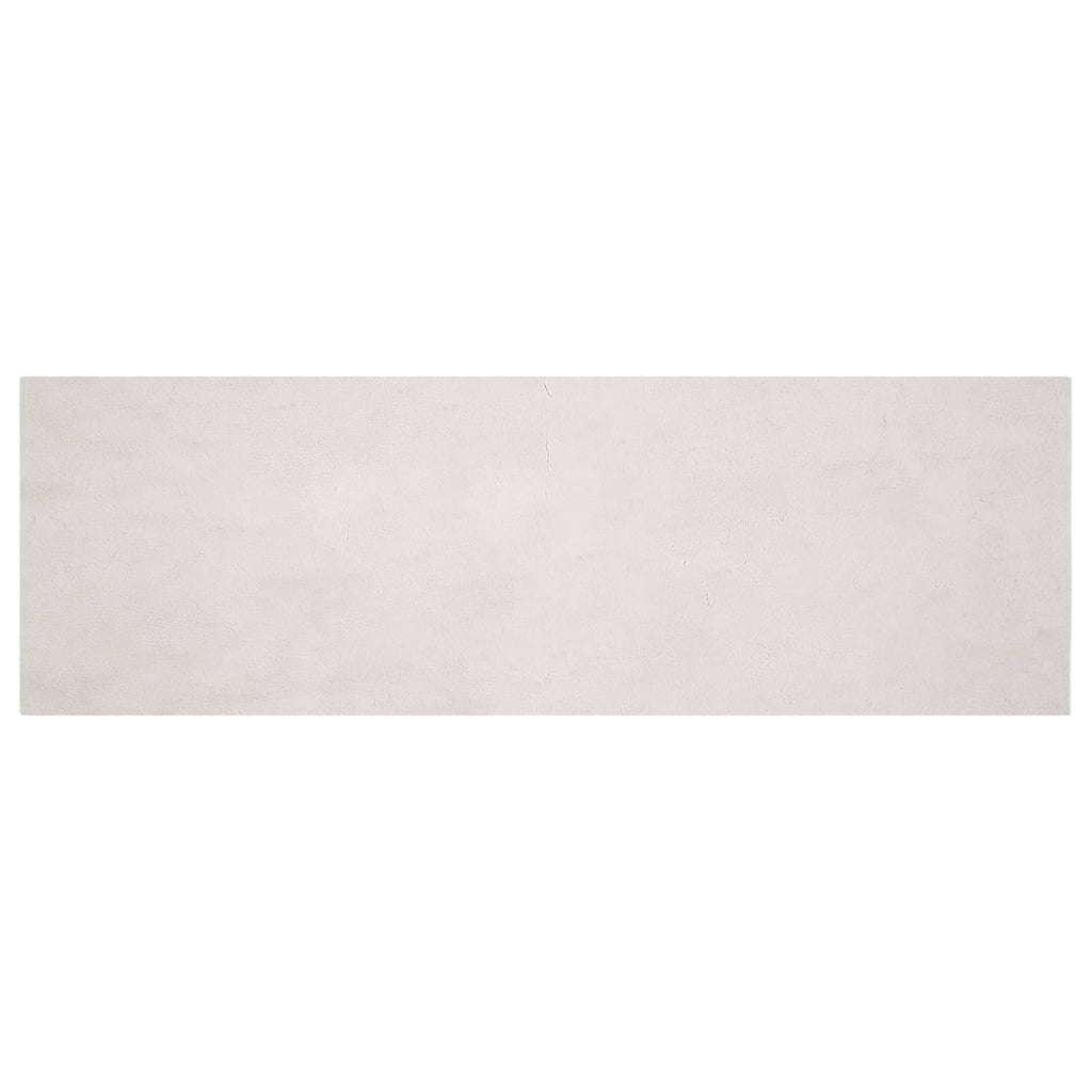 Vidaxl nep konijnenbont tapijt olite beige 80 x 250 cm polyester