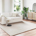 Vidaxl nep konijnenbont tapijt olite beige 200 x 200 cm polyester