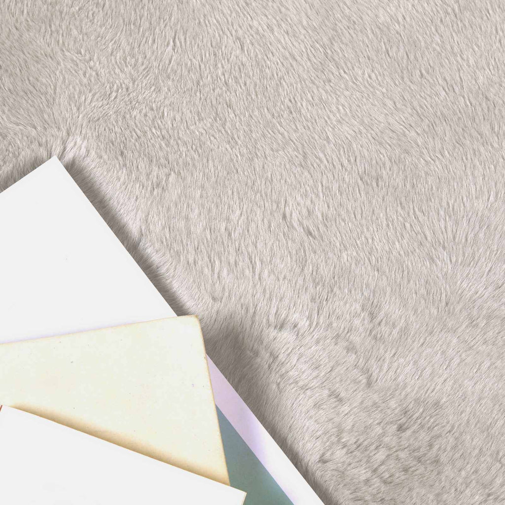 Vidaxl nep konijnenbont tapijt olite beige ø 160 cm polyester