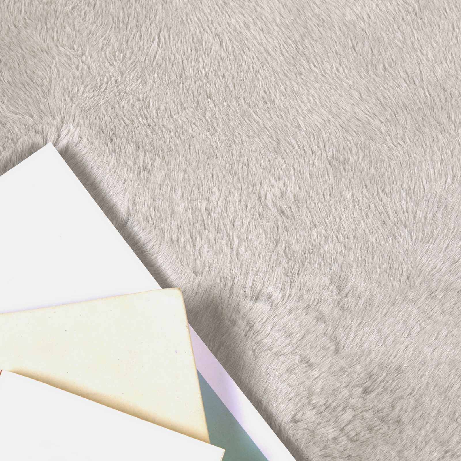Vidaxl nep konijnenbont tapijt olite beige 60 x 90 cm polyester