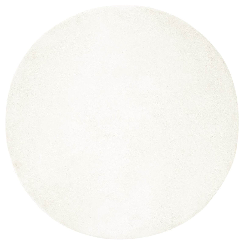 Vidaxl nep konijnenbont tapijt olite crème ø 80 cm polyester